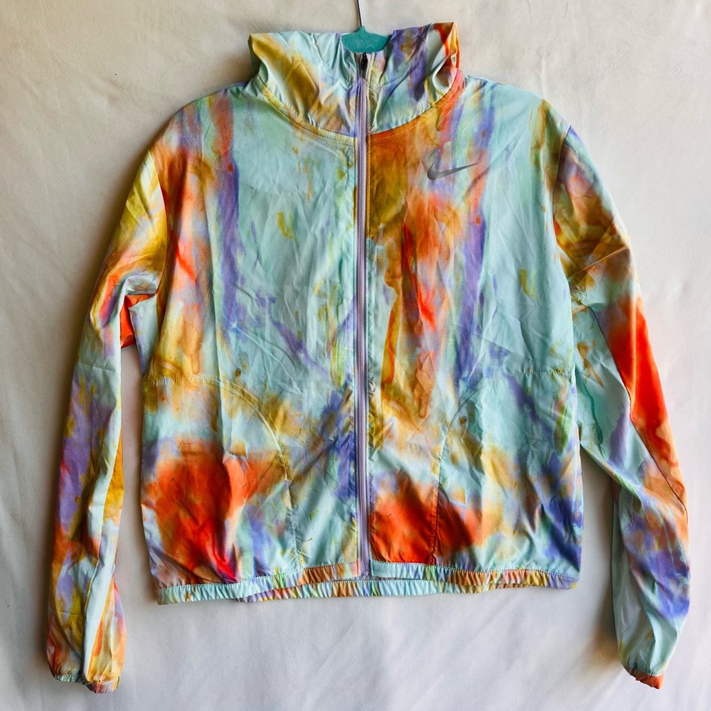 Nike Women's Multi-Color Watercolor Zip-Up Bomber Jacket